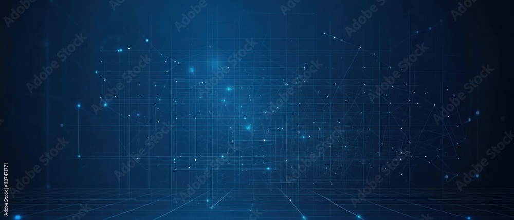 Fototapeta premium Abstract Digital Network Connection, Futuristic Technology Background