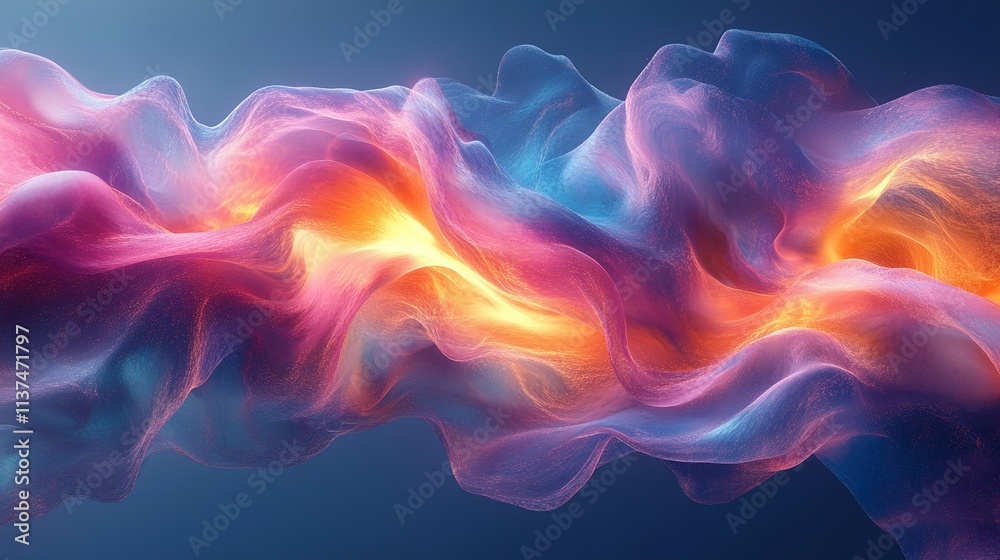 Obraz premium Abstract Colorful Waveform Digital Art