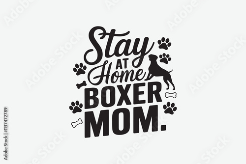 stay at home boxer mom design vector