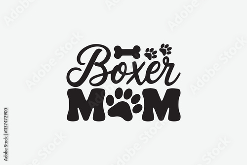 boxer mom typography design vector