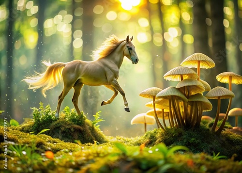 Double Exposure: Man on Horseback Mushroom - Tricholoma equestre & flavovirens Photography photo