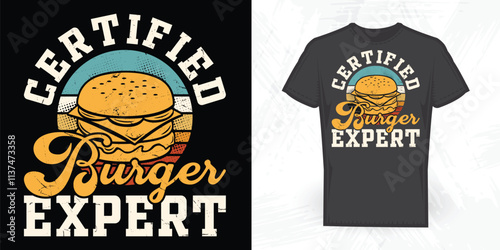 Burger Funny Food Lover Vintage Food T-shirt Design