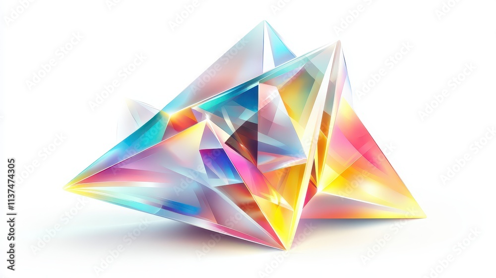 Colorful Crystal with Glowing Light Effects Colorful Crystal with Glowing Light Effects