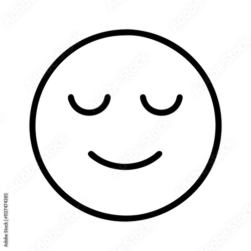 Free Download peaceful face emoji icon, mental health day line art, mental health day icon - simple black line art icon of peaceful face emoji, for mental health day celebrations. mental health day vector art. - GFXLoad