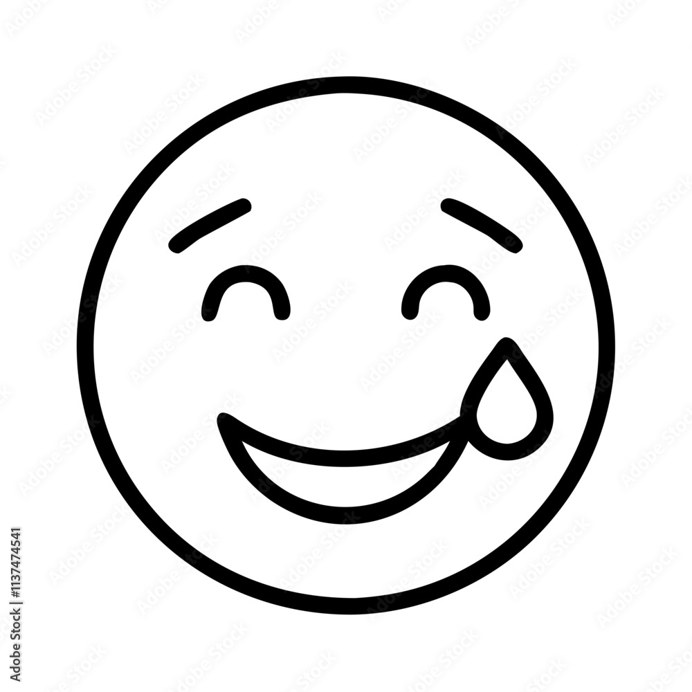 smiling face with a tear emotional balance icon smiling face with a tear emotional balance icon