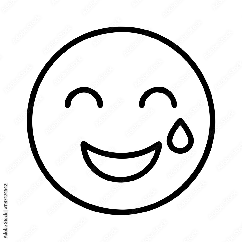 smiling face with a tear emotional balance icon smiling face with a tear emotional balance icon