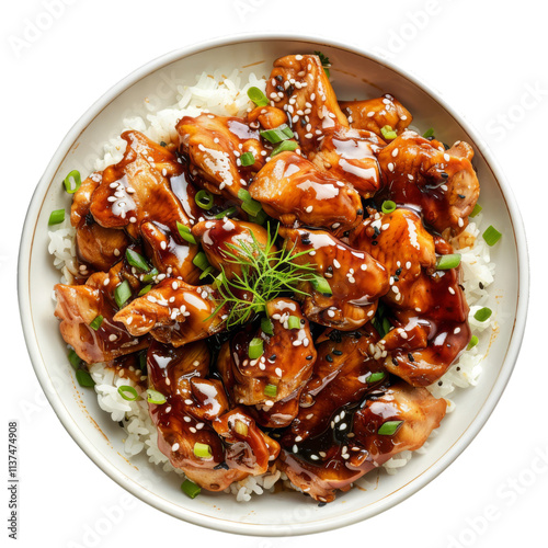 Tasty Teriyaki Chicken  Isolated On White Background