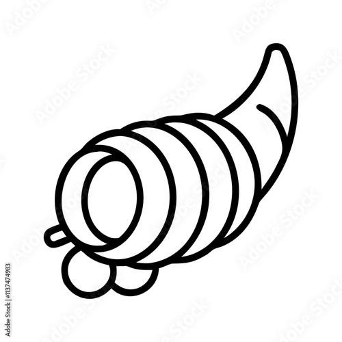 cornucopia horn of plenty icon, thanksgiving line art, thanksgiving icon - simple black line art icon of cornucopia horn of plenty, for thanksgiving celebrations. thanksgiving vector art.