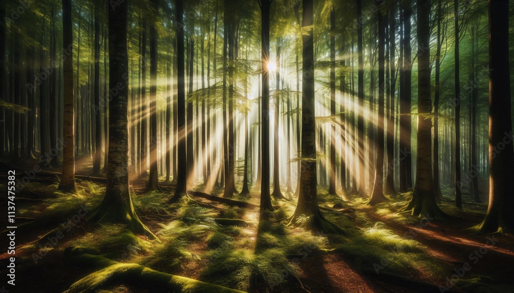 Obraz premium sunset in the forest