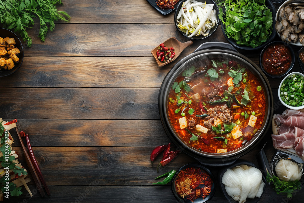 Traditional Chinese Spicy Hotpot Background Traditional Chinese Spicy Hotpot Background