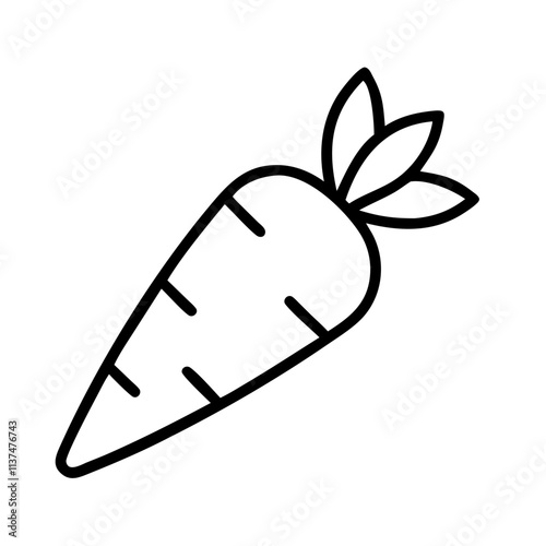 carrot icon, vegan day line art, vegan day icon - simple black line art icon of carrot, for vegan day celebrations. vegan day vector art.