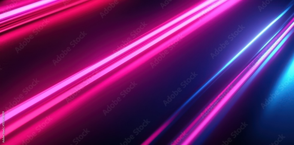 Abstract Diagonal Lines of Pink and Blue Neon Light on a Dark Background Abstract Diagonal Lines of Pink and Blue Neon Light on a Dark Background