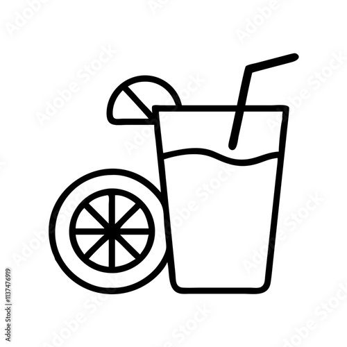 fresh juice icon, vegan day line art, vegan day icon - simple black line art icon of fresh juice, for vegan day celebrations. vegan day vector art.