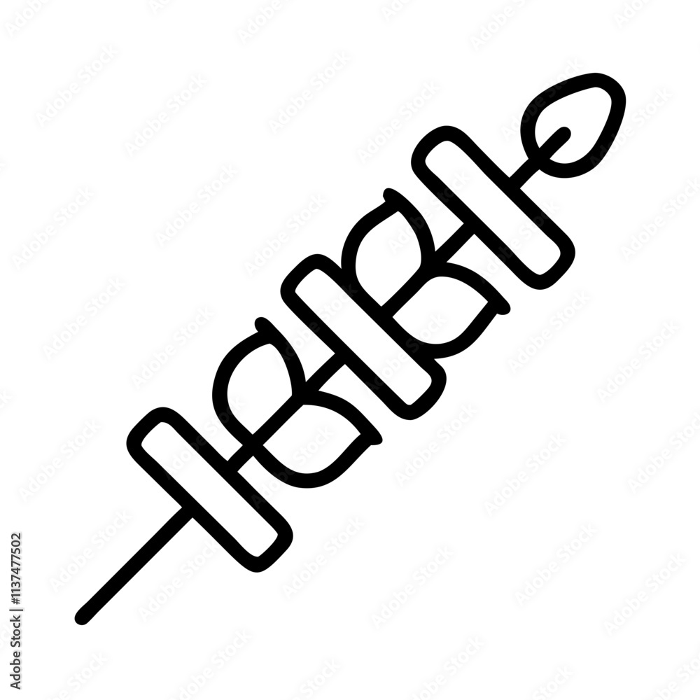 vegan bbq skewer icon, vegan day line art, vegan day icon - simple black line art icon of vegan bbq skewer, for vegan day celebrations. vegan day vector art. vegan bbq skewer icon, vegan day line art, vegan day icon - simple black line art icon of vegan bbq skewer, for vegan day celebrations. vegan day vector art.