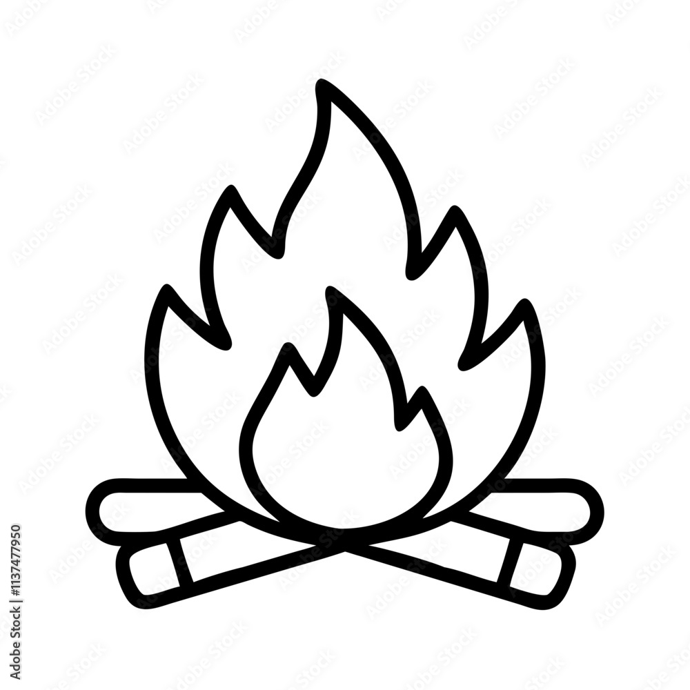 bonfire flames icon, bonfire night line art, bonfire night icon - simple black line art icon of bonfire flames, for bonfire night celebrations. bonfire night vector art. bonfire flames icon, bonfire night line art, bonfire night icon - simple black line art icon of bonfire flames, for bonfire night celebrations. bonfire night vector art.