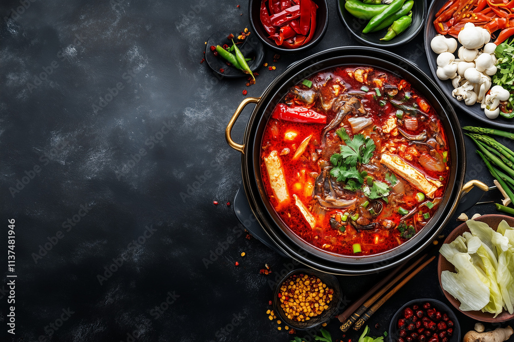 Asian Spicy Hotpot Background Asian Spicy Hotpot Background