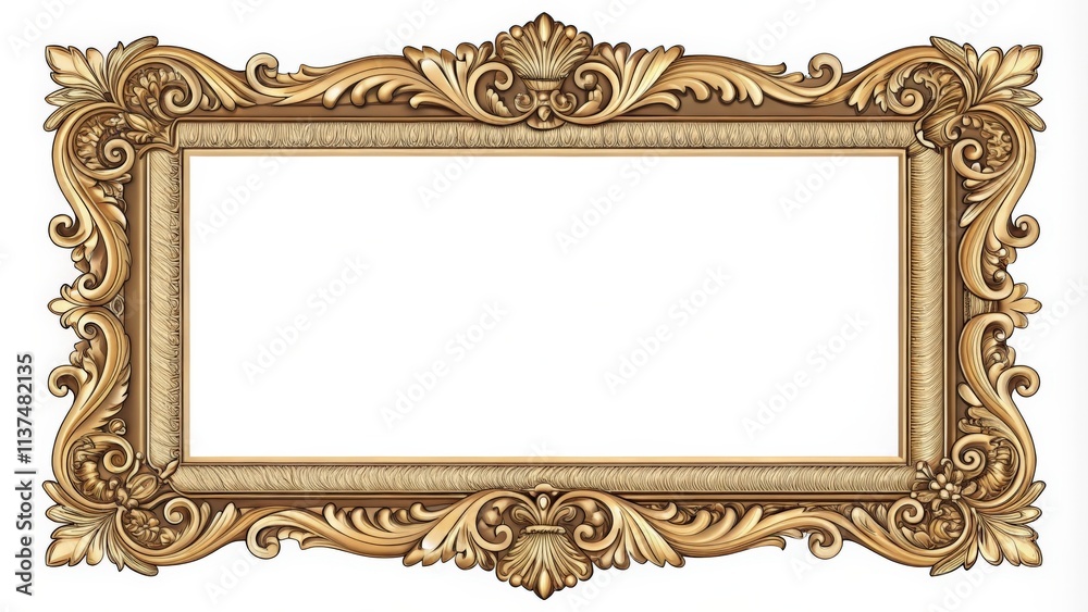 antique gold picture frame isolated antique gold picture frame isolated