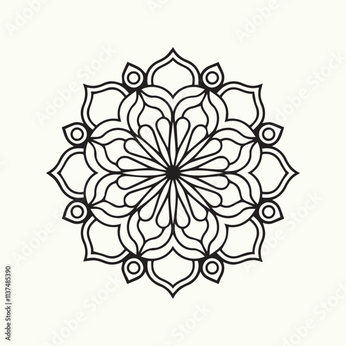 Mandala logo design. Abstract beauty Mandala. Floral ornament. Decorative circle ornament style