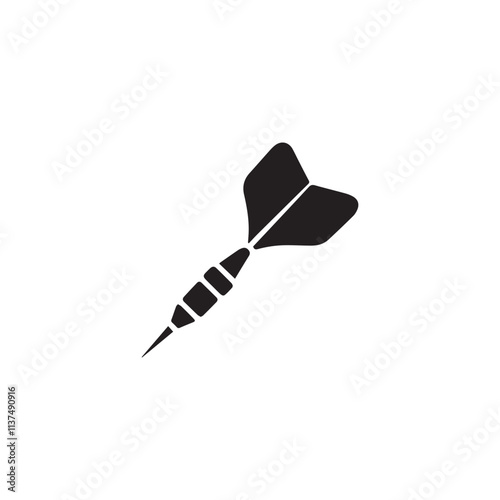Vintage style throwing dart in vector silhouette