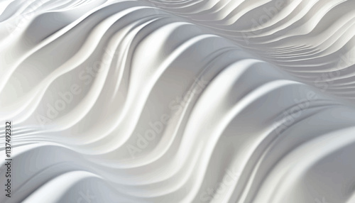 Wavy volumetric abstract monochrome pattern. Vector illustration	