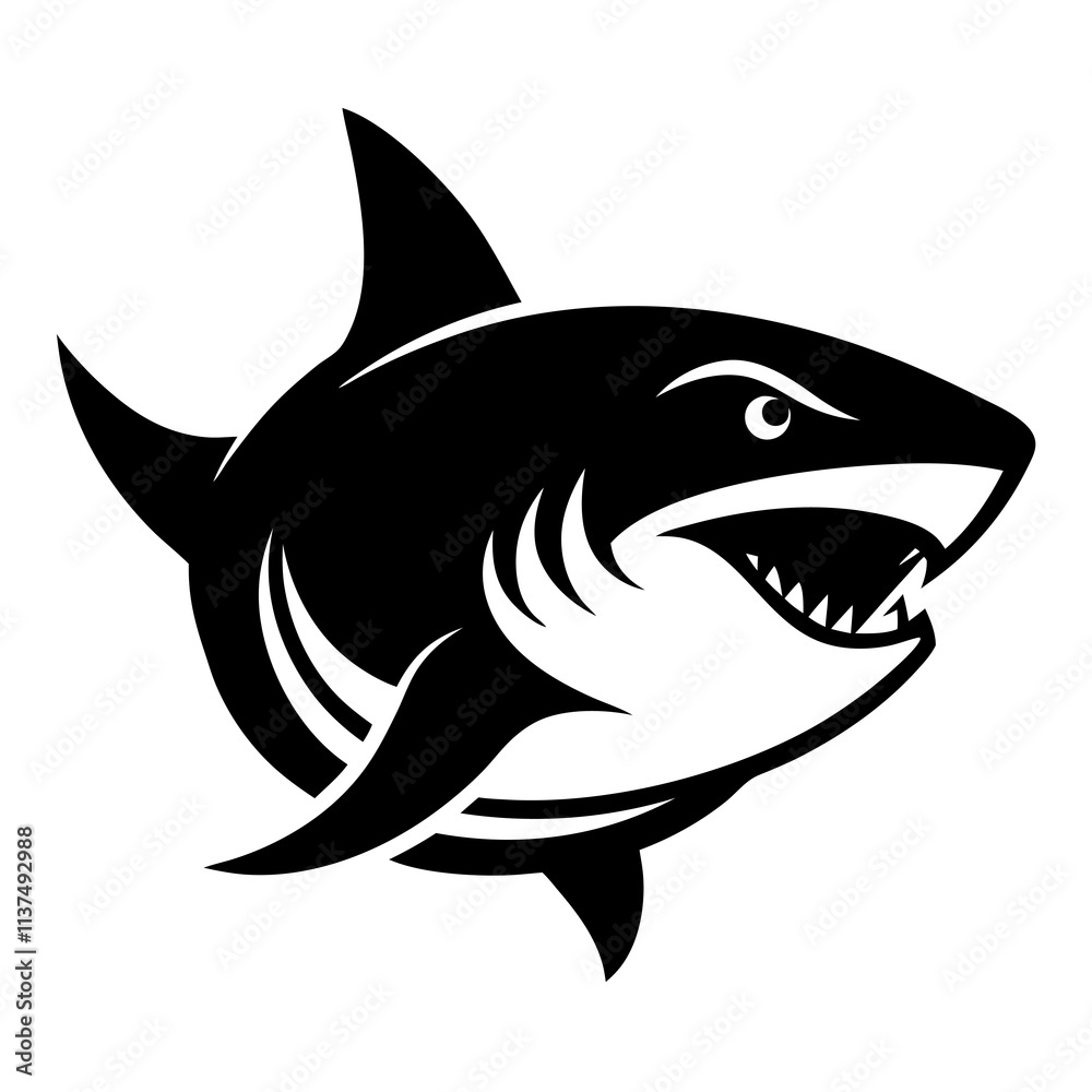 Shark mascot logo vector silhouette Shark mascot logo vector silhouette