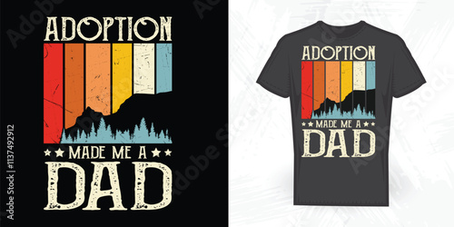 Adopting Funny Vintage Father's Day T-shirt Design