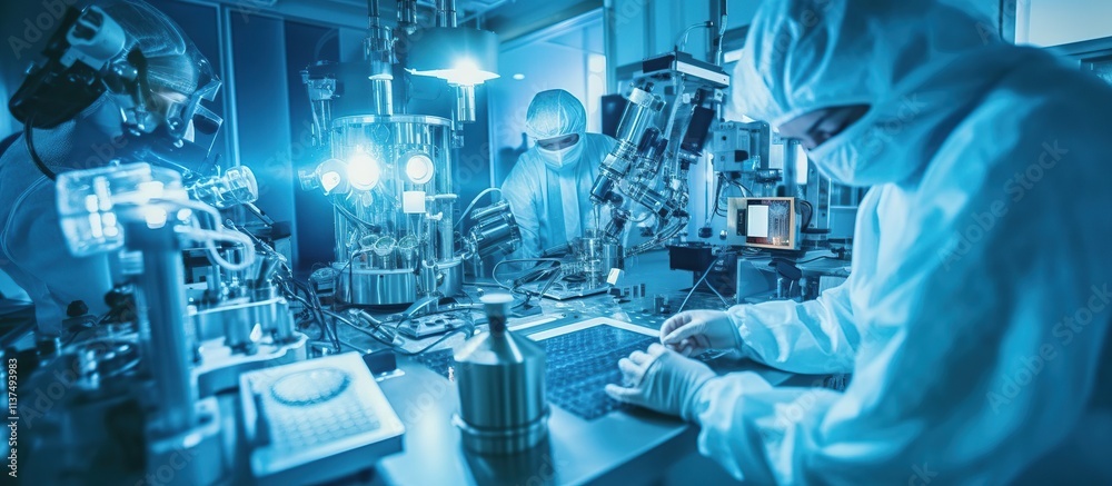 Scientists Conducting Research in High-Tech Laboratory Environment Scientists Conducting Research in High-Tech Laboratory Environment