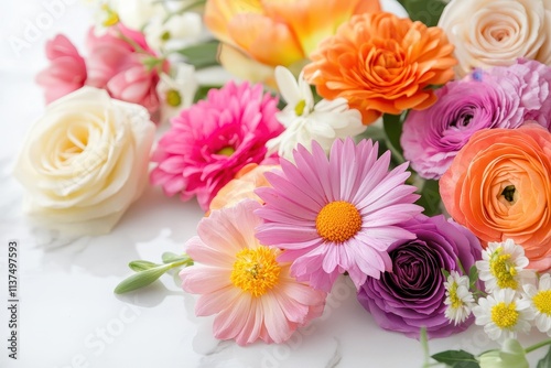 A Colorful Bouquet of Freshly Cut Flowers