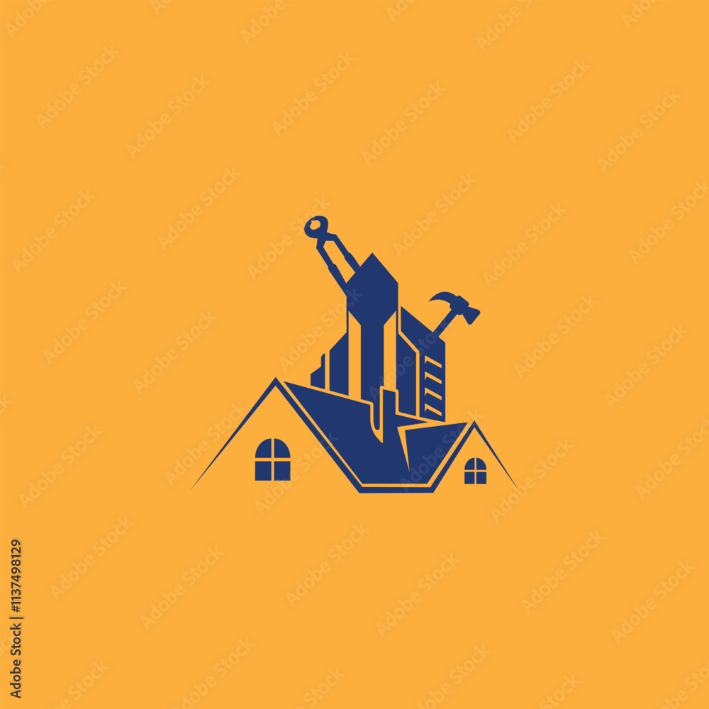 Building maintenance service construction Repair logo Building maintenance service construction Repair logo