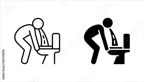 Vomit icon set. Symptoms Virus Infection. vector illustration on white background