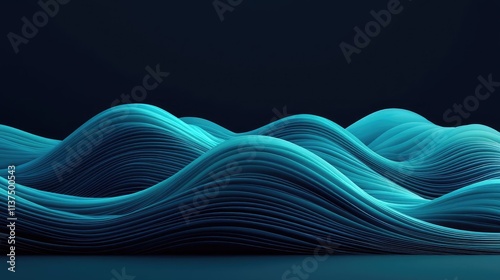 Wave abstract background concept. Vivid, flowing lines create a stunning abstract wave design in cool blue hues.