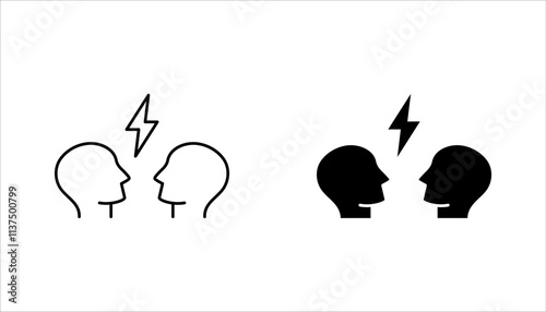 Conflict resolution icon set. Human resources management. vector illustration on white background