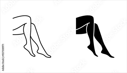 Woman legs icon set, female body symbol, vector illustration on white background