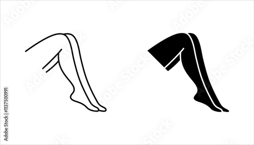 Woman legs icon set, female body symbol, vector illustration on white background