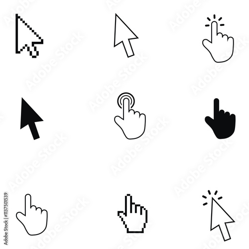 Computer Mouse Cursor Icon Set