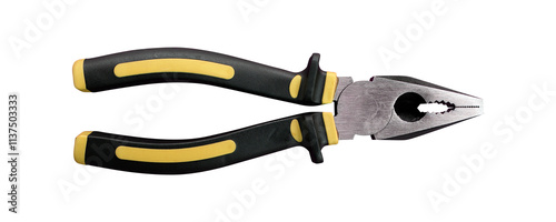 Combination pliers on transparent background