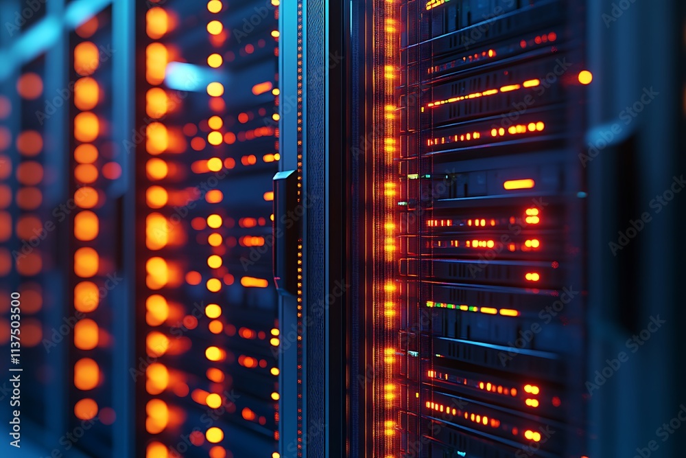 A vibrant image of a data center with rows of glowing servers symbolizing the backbone of digital technology A vibrant image of a data center with rows of glowing servers symbolizing the backbone of digital technology