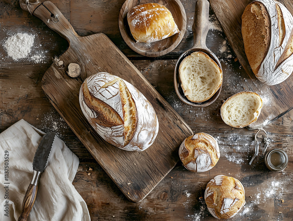 Mocha Mousse, artisanal food photography with rustic bread and pastries on a terracotta-toned background Mocha Mousse, artisanal food photography with rustic bread and pastries on a terracotta-toned background