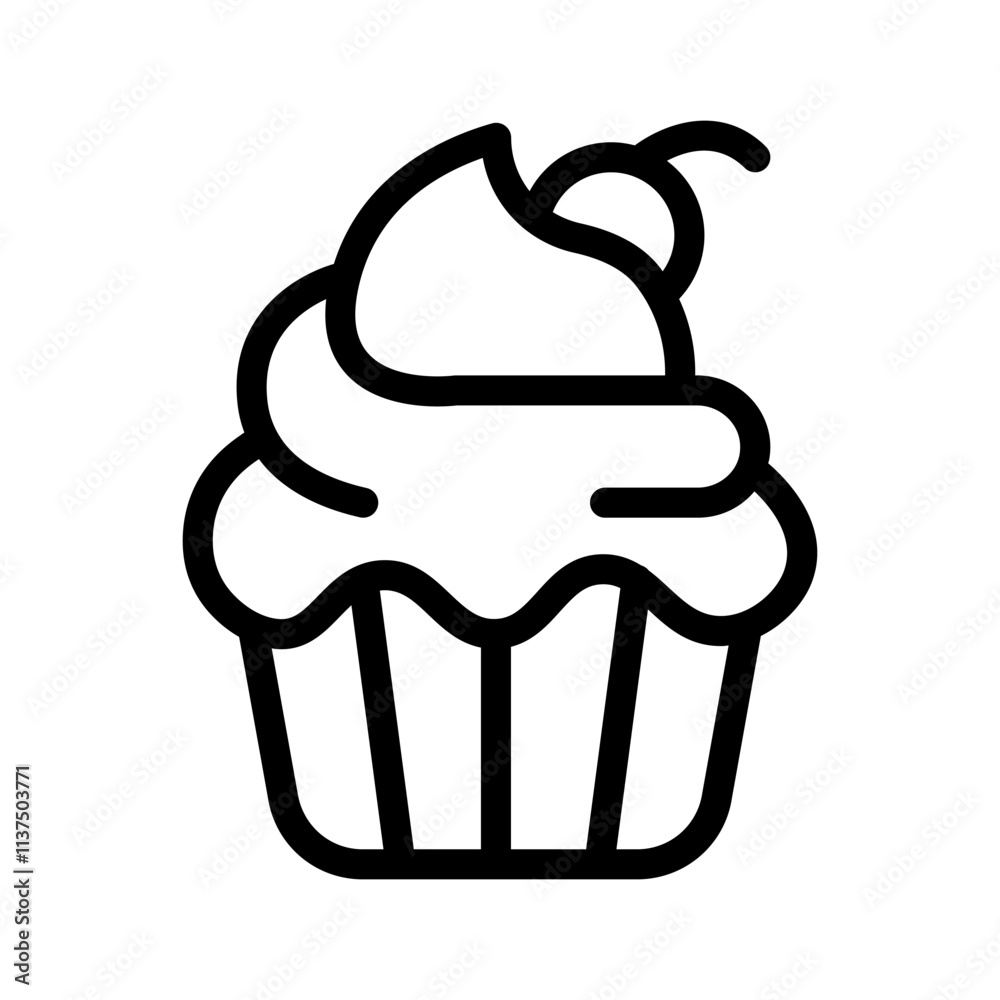 9 cupcake line icon illustration vector graphic 9 cupcake line icon illustration vector graphic