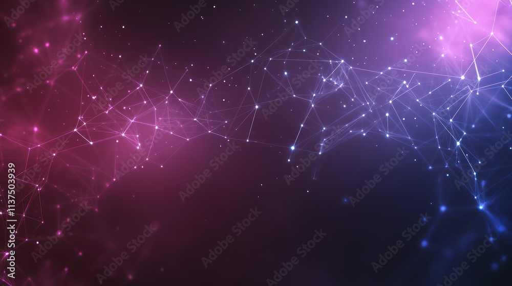 Abstract network with purple-blue gradient glow. Abstract network with purple-blue gradient glow.