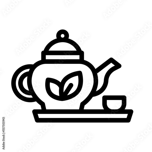 30 teapot line icon illustration vector graphic