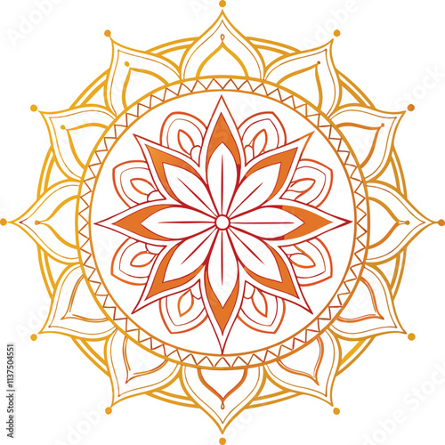 Monochrome ethnic mandala design. Anti-stress coloring page for adults. 