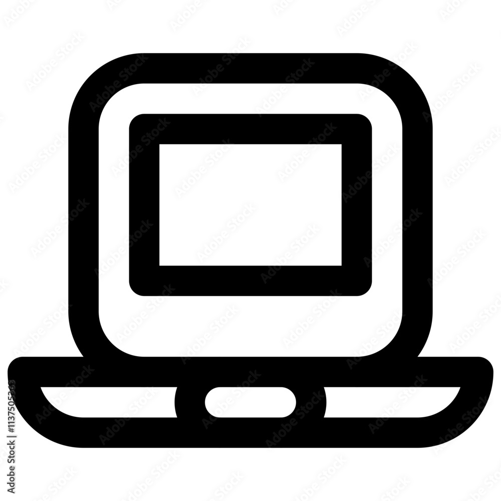 Clamshell laptop. Editable stroke vector icon. Clamshell laptop. Editable stroke vector icon.