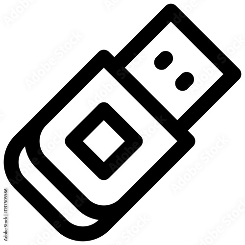 USB flash drive. Editable stroke vector icon.
