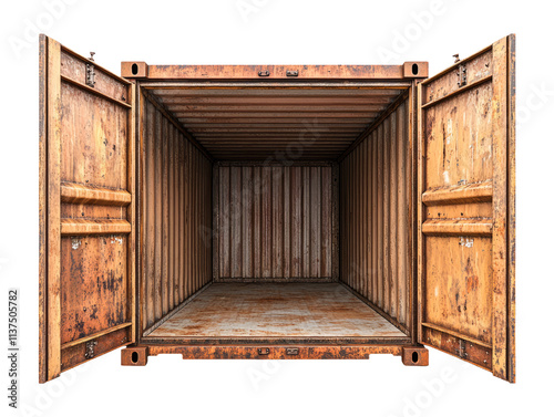 Opened Steel Shipping Container Showcasing Textile Goods Inside