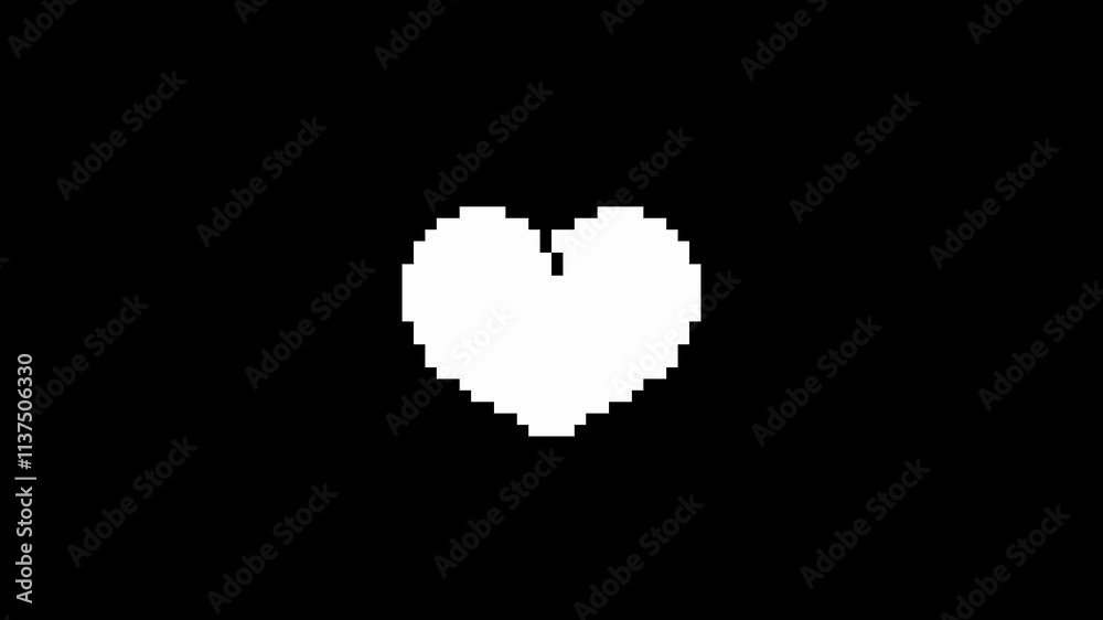 Heart broken pixel transition animation