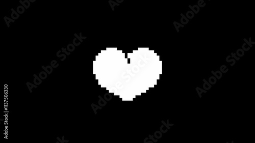 Heart broken pixel transition animation