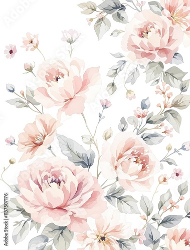 Vintage-inspired banner with a watercolor-style floral design, distressed texture, florals, nature-inspired wall decor, watercolor art