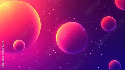 Wallpaper Mural Cosmic Dreamscape: A vibrant abstract artwork depicting celestial bodies in a dreamy, purple and pink nebula. Torontodigital.ca