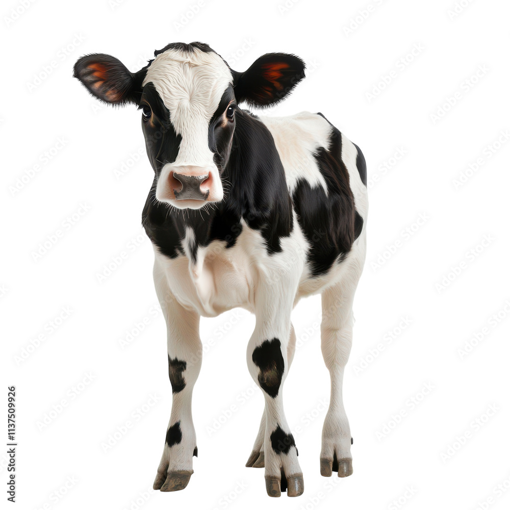 Cow Isolated on White Background for Projects Transparent Background. Cow Isolated on White Background for Projects Transparent Background.